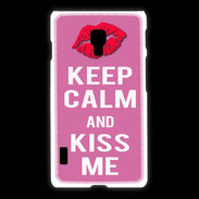 Coque LG L7 2 Keep Calm Kiss me Rose