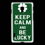 Coque LG L7 2 Keep Calm Be lucky Vert