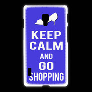 Coque LG L7 2 Keep Calm Go Shopping Bleu