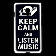 Coque LG L7 2 Keep Calm Listen music Noir