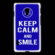 Coque LG L7 2 Keep Calm Smile Bleu