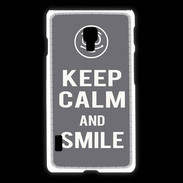 Coque LG L7 2 Keep Calm Smile Gris