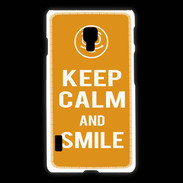 Coque LG L7 2 Keep Calm Smile Orange