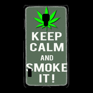 Coque LG L7 2 Keep Calm Smoke it Gris