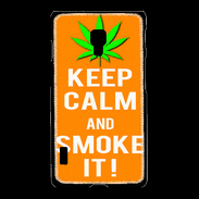 Coque LG L7 2 Keep Calm Smoke it Orange