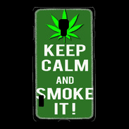 Coque LG L7 2 Keep Calm Smoke it Kaki