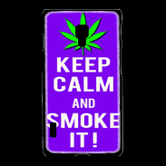 Coque LG L7 2 Keep Calm Smoke it Violet