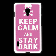 Coque LG L7 2 Keep Calm Stay dark Rose