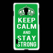 Coque LG L7 2 Keep Calm Stay strong Vert