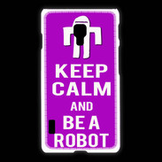 Coque LG L7 2 Keep Calm Be a Robot Violet