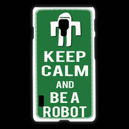 Coque LG L7 2 Keep Calm Be a Robot Vert