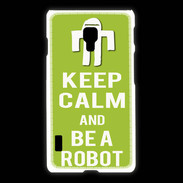 Coque LG L7 2 Keep Calm Be a Robot Vert pomme