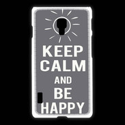Coque LG L7 2 Keep Calm Be Happy Gris