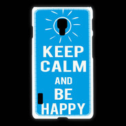 Coque LG L7 2 Keep Calm Be Happy Cyan