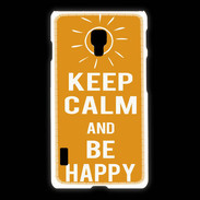 Coque LG L7 2 Keep Calm Be Happy Orange
