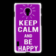 Coque LG L7 2 Keep Calm Be Happy Violet