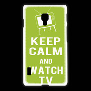 Coque LG L7 2 Keep Calm Watch TV Vert pomme