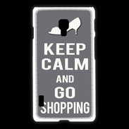 Coque LG L7 2 Keep Calm go shopping Gris