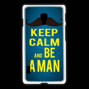 Coque LG L7 2 Keep Calm Be a Man Bleu