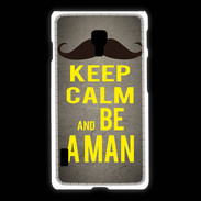 Coque LG L7 2 Keep Calm Be a Man Gris