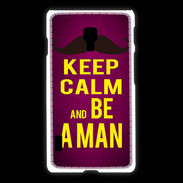 Coque LG L7 2 Keep Calm Be a Man Rose