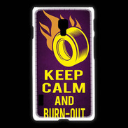 Coque LG L7 2 Keep Calm and Burn Out violet