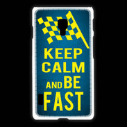 Coque LG L7 2 Keep Calm and Be Fast Bleu