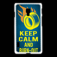 Coque LG L7 2 Keep Calm and Burn Out Bleu