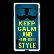 Coque LG L7 2 Keep Calm and Have a good Style Bleu