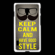 Coque LG L7 2 Keep Calm and Have a good Style Gris
