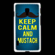 Coque LG L7 2 Keep Calm and Mustach Bleu