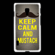 Coque LG L7 2 Keep Calm and Mustach Gris