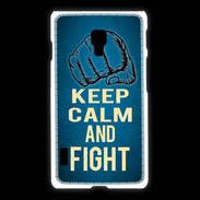 Coque LG L7 2 Keep Calm and Fight Bleu