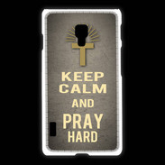 Coque LG L7 2 Keep Calm and Pray Christian Gris