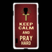 Coque LG L7 2 Keep Calm and Pray Christian Rouge