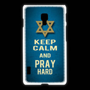 Coque LG L7 2 Keep Calm and Pray jewish BLeu