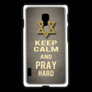 Coque LG L7 2 Keep Calm and Pray jewish Gris