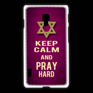 Coque LG L7 2 Keep Calm and Pray jewish Rose