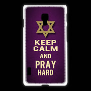Coque LG L7 2 Keep Calm and Pray jewish Violet