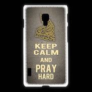 Coque LG L7 2 Keep Calm and Pray Muslim Gris