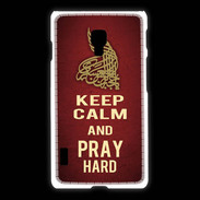 Coque LG L7 2 Keep Calm and Pray Muslim Rouge