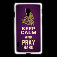 Coque LG L7 2 Keep Calm and Pray Muslim Violet