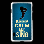 Coque LG L7 2 Keep Calm and Sing Bleu