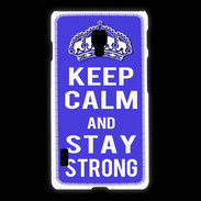 Coque LG L7 2 Keep Calm and Stay strong Bleu
