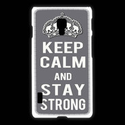Coque LG L7 2 Keep Calm and Stay strong Gris
