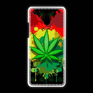 Coque HTC One Mini Feuille de cannabis et cœur Rasta