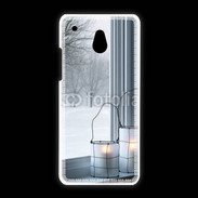 Coque HTC One Mini paysage hiver deux lanternes
