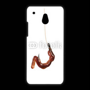 Coque HTC One Mini Hameçon avec appât pêcheur