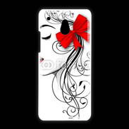 Coque HTC One Mini Visage glamour noir et rouge