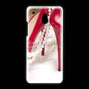 Coque HTC One Mini Escarpins rouges et perles